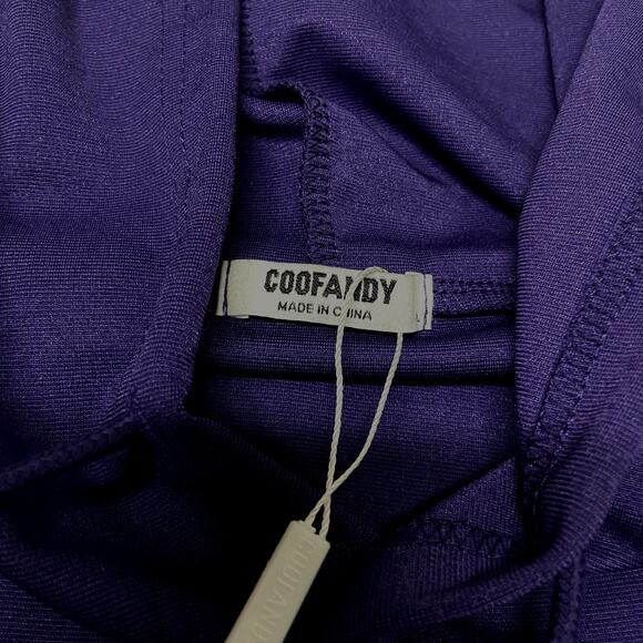 Coofandy Hoodie Dark Purple Draw String Preppy Light Weight Pocket Size L - Picture 3 of 15